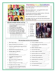 English Worksheet: GLEE Tag Questions 