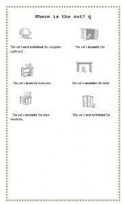 English worksheet: Prepositions of place