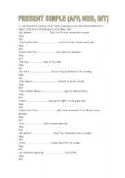 English worksheet: present simple