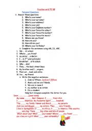 English worksheet: PRACTISE VERB TO BE