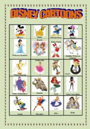 English Worksheet: Disney Cartoons