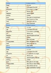 English Worksheet: Speed dating cards (with a key)