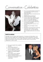 English Worksheet: Conversation Topic - Celebrities