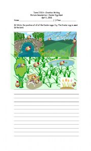English Worksheet: Easter writing activity