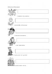 English Worksheet: Writing advices (should) and writing abilities (can)