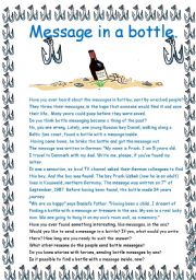 message in a bottle_reading comprehension