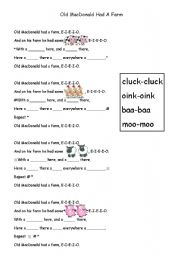 English Worksheet: Old MacDonald Had A Farm