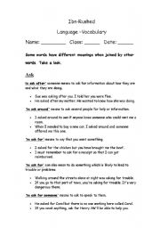 English Worksheet: Phrasal Verbs