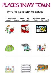English Worksheet: places in my town 1