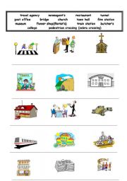 English Worksheet: places in my town 2