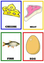 English Worksheet: Food flashcards 1/2