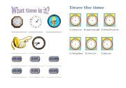 English worksheet: What time is it?