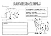 English Worksheet: Describing animals