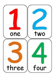 English Worksheet: Number Flashcards