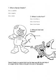 English worksheet: Sandy Cheeks