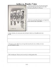 English worksheet: Revising Passive Voice sentence practice