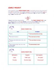 English worksheet:  Simple present