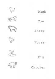 English Worksheet: farm animals