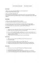 English Worksheet: LETS SPEAK ENGLISH TEACHERS SHEET