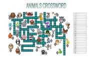 English Worksheet: ANIMALS CROSSWORD