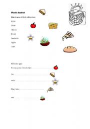 English Worksheet: Picnic basket