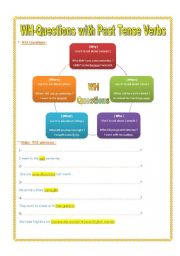 English Worksheet: Wh-questions with past tense verbs