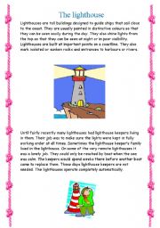 English Worksheet: the lighthouse
