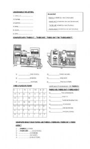 English Worksheet: THERE BE+ PLACES IN TOWN