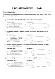 English worksheet: I do apologize but... / worksheets to practice DIRECT VS REPORTED SPEECH