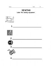 English worksheet: Sewing Tools