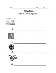 English Worksheet: Sewing Tools