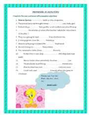 English worksheet: promouns