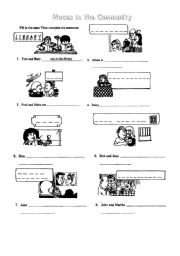 English worksheet: Places in the community