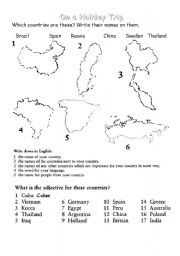 English worksheet: countries