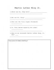 English Worksheet: Martin Luther King Jr.