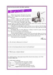 English Worksheet: Past simple reading