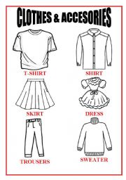 English Worksheet: clothes and accesories PART 1