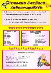 PRESENT PERFECT INTERROGATIVE FORM AND SHORT ANSWERS