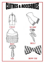 English Worksheet: clothes and accesories PART 2