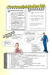 English Worksheet: Glee: Gerunds, Infinitives, Base form 