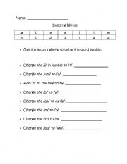 English worksheet: building words