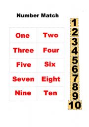 English Worksheet: Number match