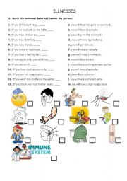 English Worksheet: Illnesses