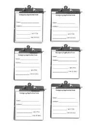 English Worksheet: Application form