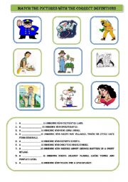 English worksheet: jobs matching