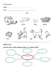 English Worksheet: writing work sheet