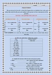 English Worksheet: PRESENT PERFECT