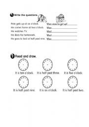 English worksheet: What the time?