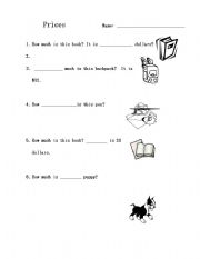 English Worksheet: Price Handout 