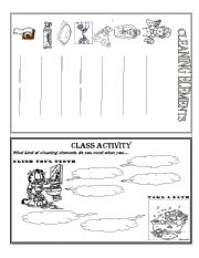 English Worksheet: CLEANING ELEMENTS